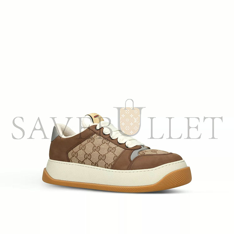 G*u*i double screener woven and suede low-top trainers 570443